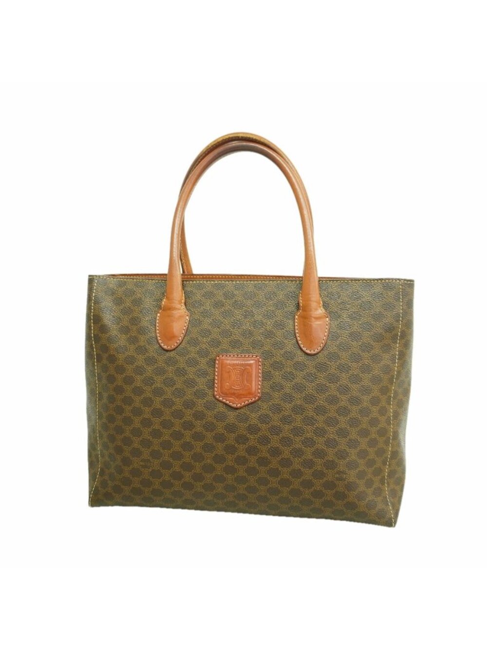 Celine Handbag Macadam Brown Gold